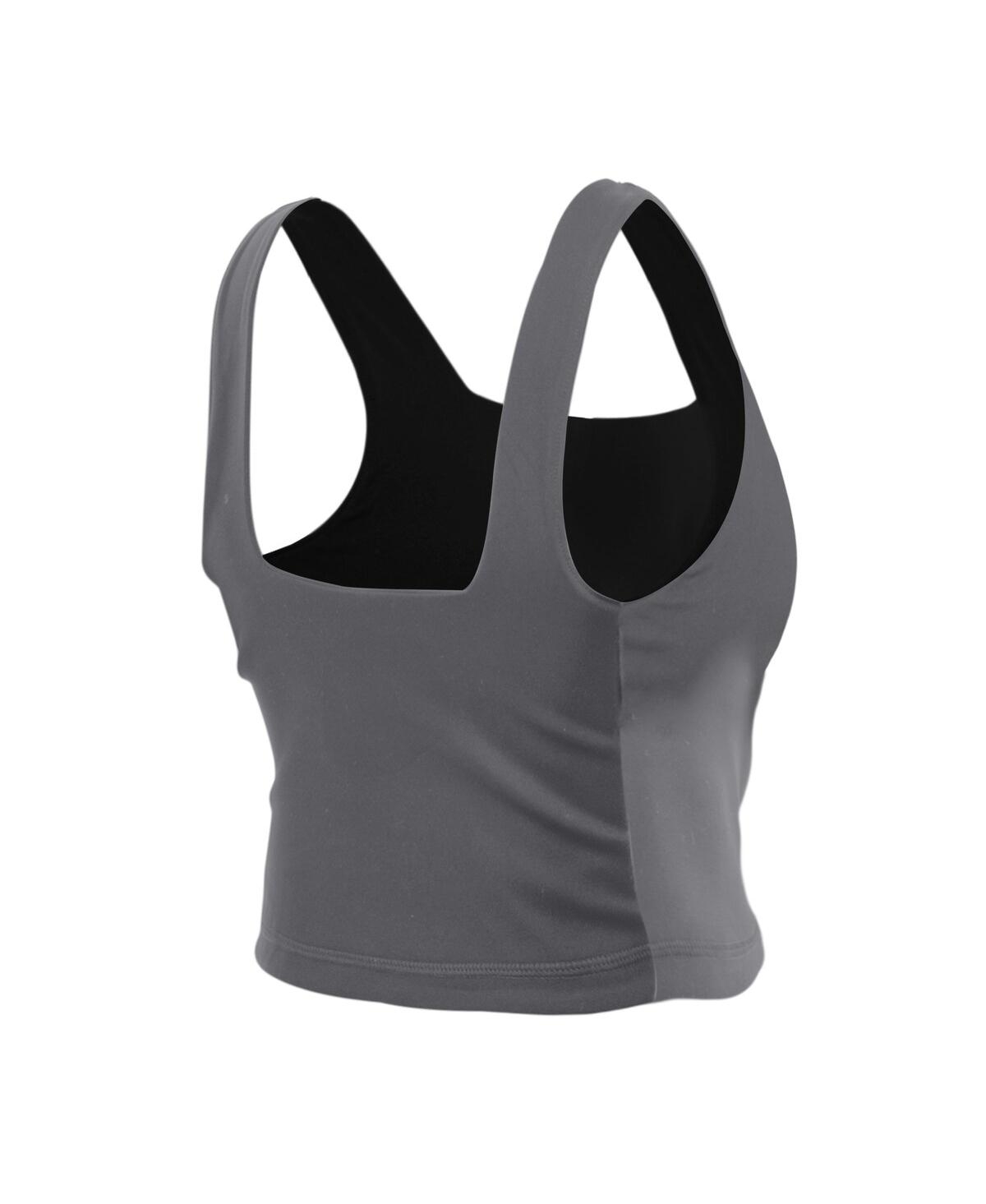 New Era Women's Black/gray New York Liberty Reversible Cropped Sport Classics Tank Top In Black