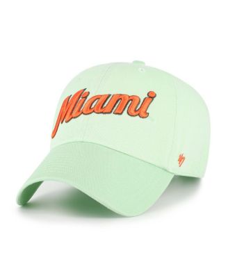 '47 Brand - Men's Light Green Miami Hurricanes Vault Clean Up Adjustable Hat