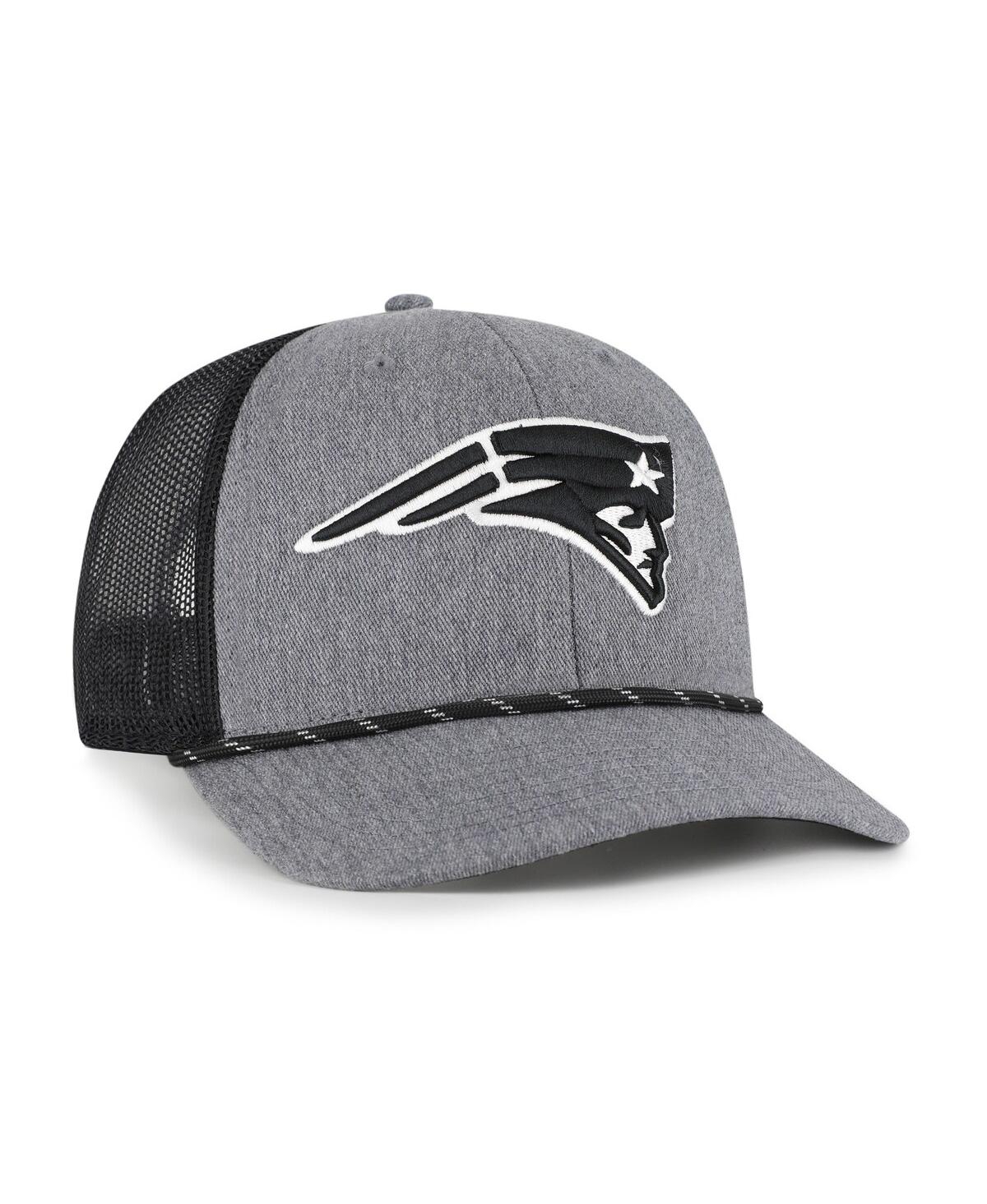 47 Brand Men's Heather Charcoal New England Patriots Carbon Rope Trucker Adjustable Hat