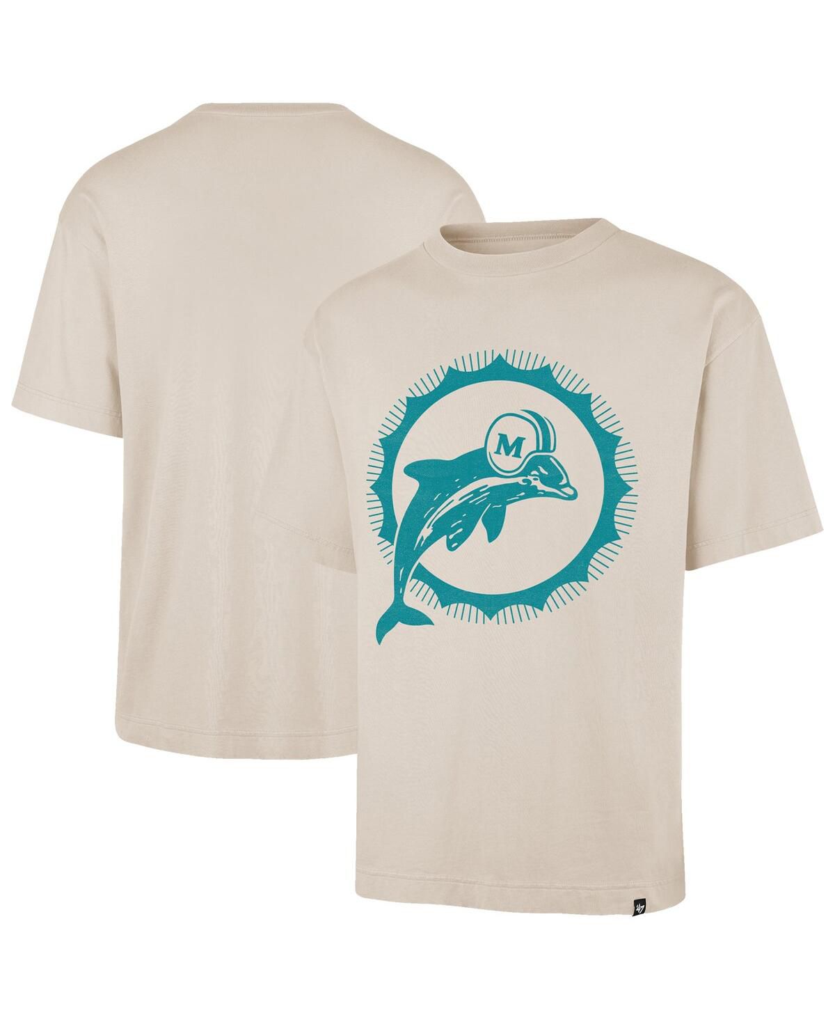 Мужской Тан Майами дельфины боулдеринг отпечаток овраг Фонда возврат футболки