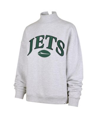 Women's Heather Gray New York Jets Vantage Mock Neck Pullover Sweatshirt
