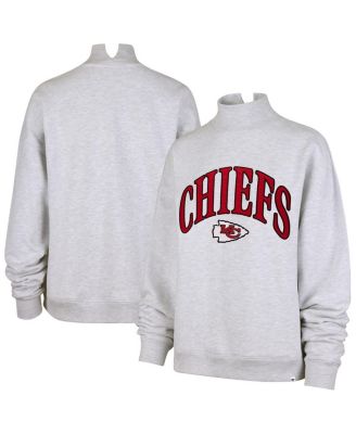 '47 Brand - Women's Heather Gray Kansas City Chiefs Vantage Mock Neck Pullover Sweatshirt