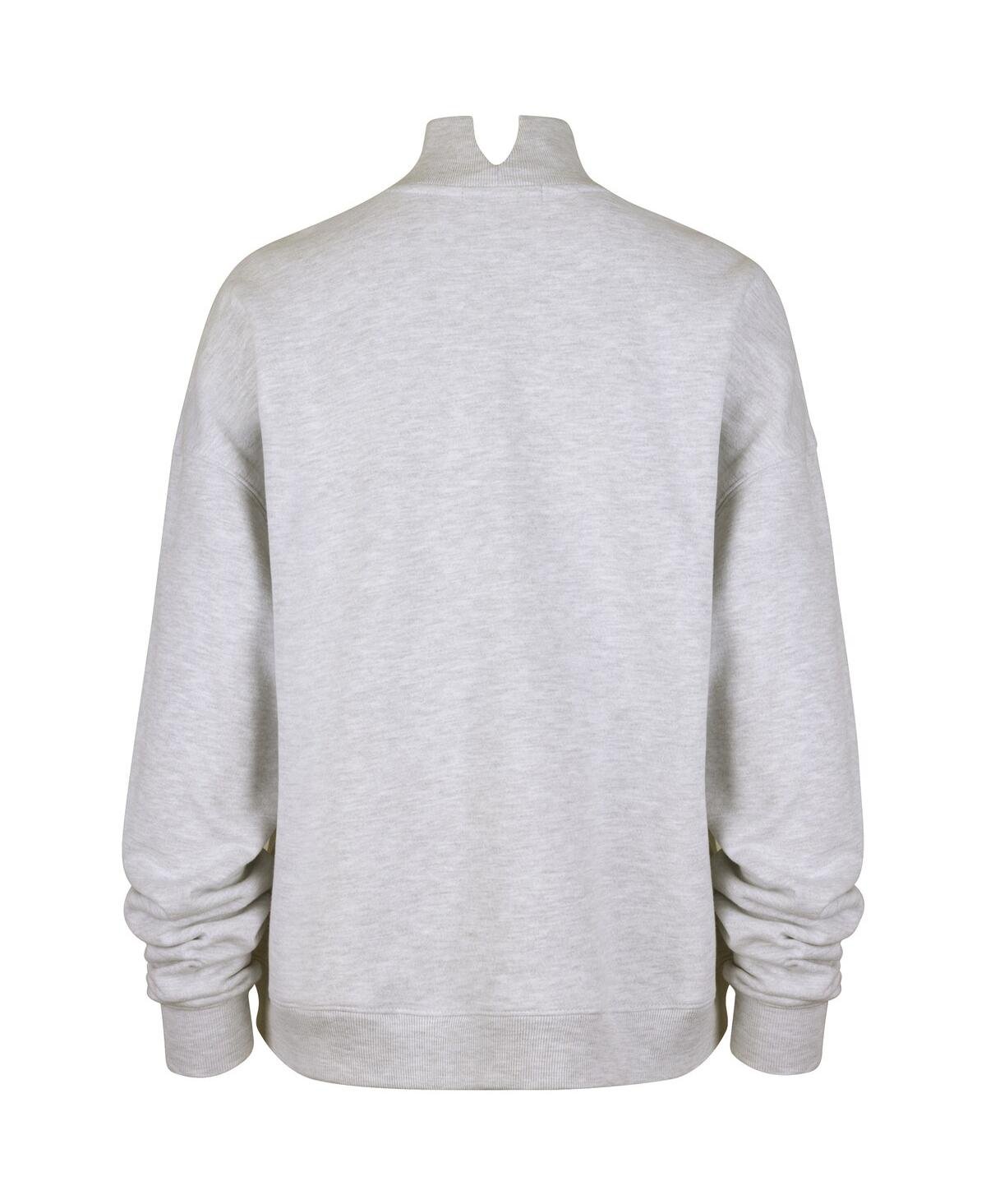 47 Brand Women's Heather Gray Denver Broncos Vantage Mock Neck Pullover Sweatshirt In Gray
