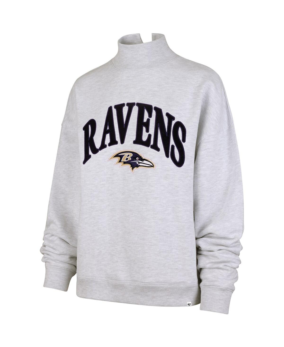 47 Brand '47 Heather Gray Baltimore Ravens Vantage Mock Neck Pullover Sweatshirt In Gray