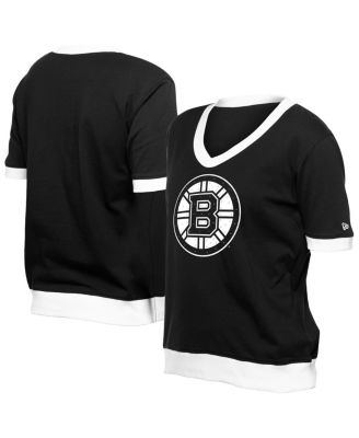 New Era - Women's Black Boston Bruins Game Day Rhinestuds T-Shirt