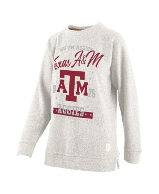 Women's Oatmeal Texas A M Aggies Plus Size Comfy Cairo Terry Pullover Sweatshirt