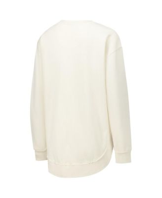 Women's Cream Michigan Wolverines Poncho Fleece Crew Sweatshirt