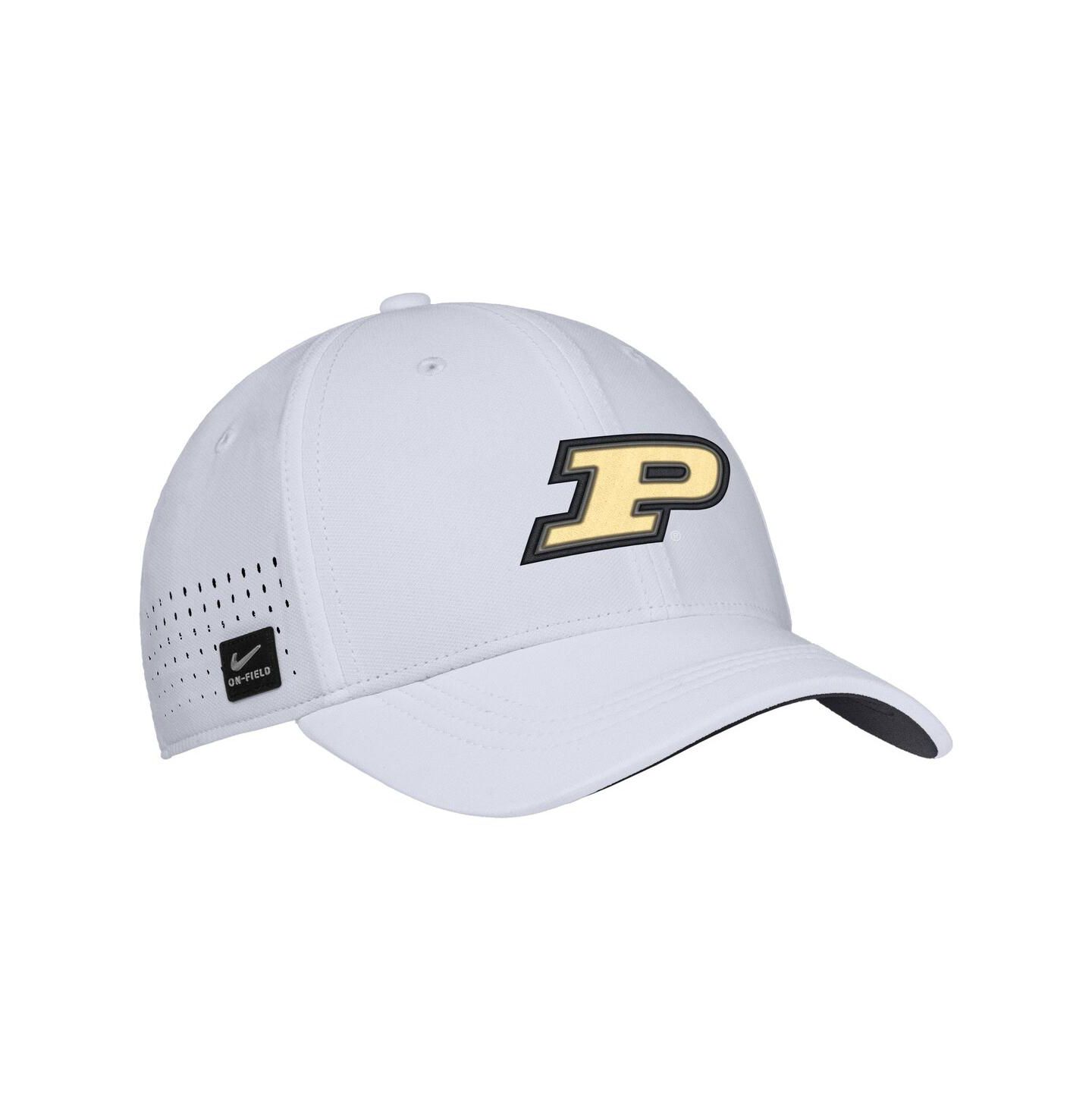 Мужская кепка Nike White Purdue Boilermakers 2025 On-Field Performance Flex Hat — фото 1