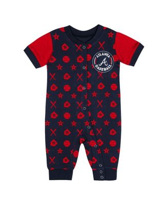 Newborn Navy Atlanta Braves Hard 90 Coveralls