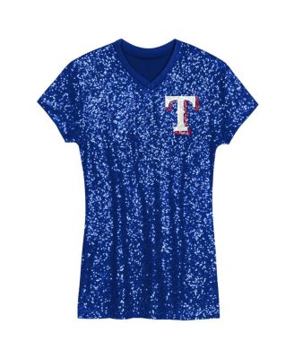Girls Preschool Royal Texas Rangers Sequin V-Neck Dress