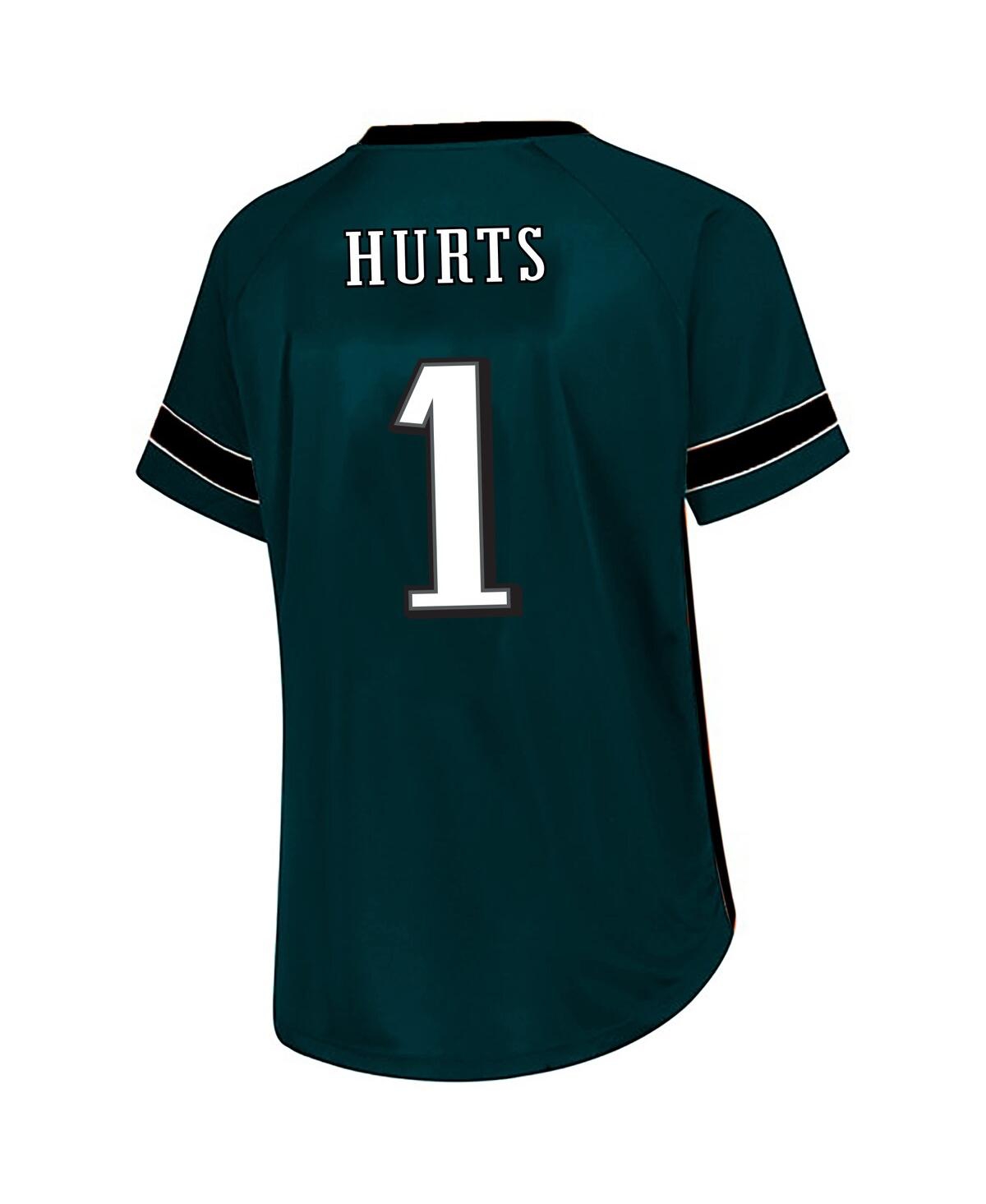 Fanatics Women's Jalen Hurts Green Philadelphia Eagles Plus Size Name Number Lace-up T-shirt In Gray