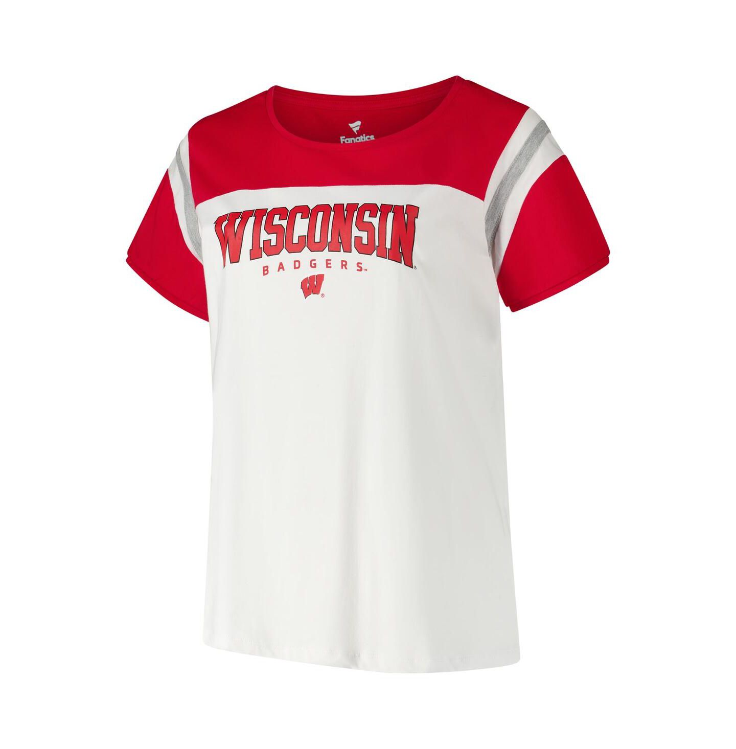 Женская футболка Fanatics White Wisconsin Badgers Plus Size Winning Gear — фото 3