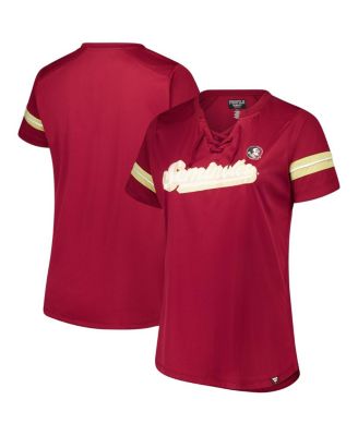 Fanatics - Women's Garnet Florida State Seminoles Plus Size Overtime Readiness Lace-Up T-Shirt