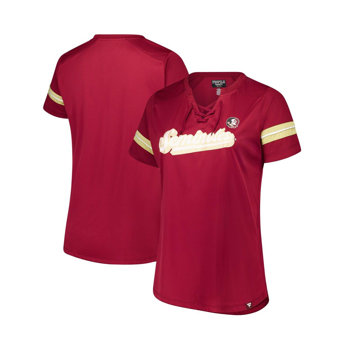 Женская футболка Fanatics Garnet Florida State Seminoles Plus Size Overtime Readiness Lace-Up — фото 1