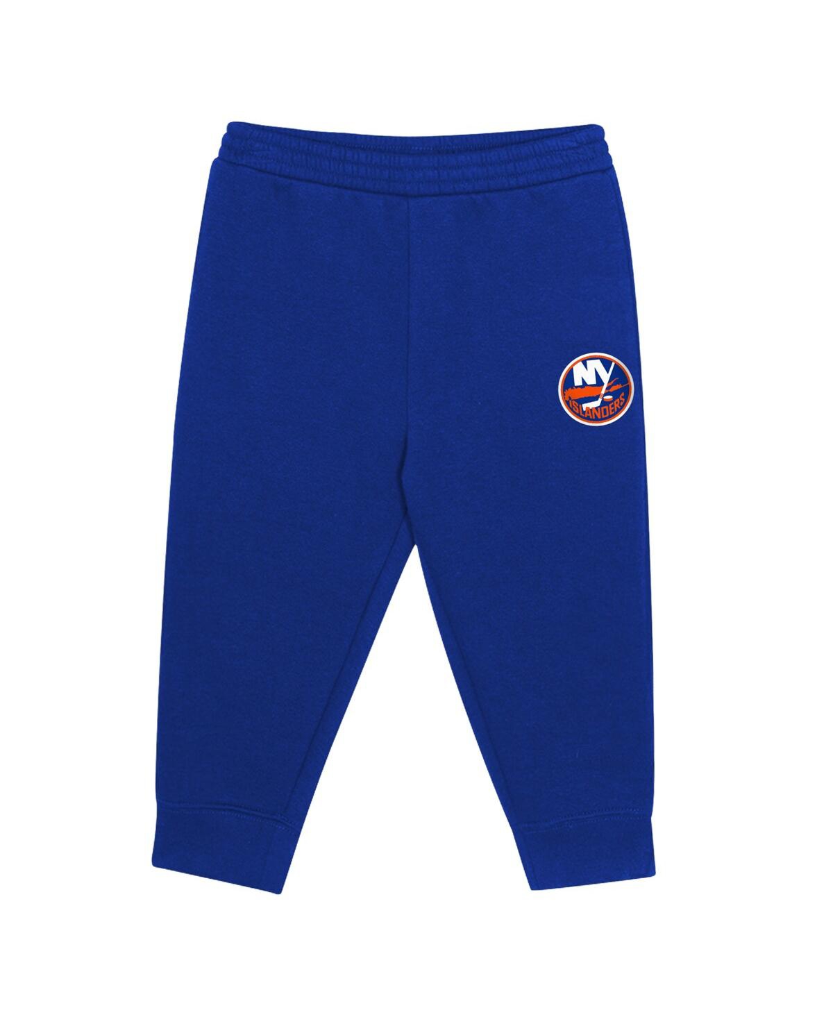 Outerstuff Toddler 2-piece Navy/orange New York Islanders Puck Hero Fleece Hoodie And Sweatpants Set In Blue