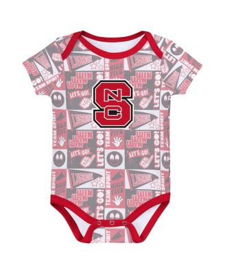 Newborn 3-Pack Red NC State Wolfpack Sunday Comics Bodysuit Set