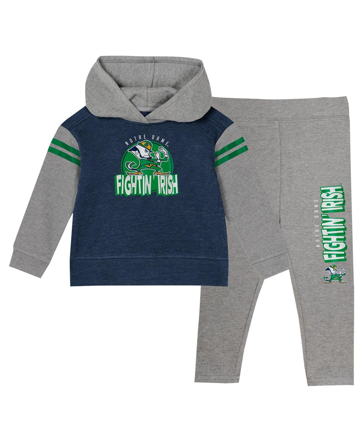 Outerstuff Baby Boys And Girls Navy Notre Dame Fighting Irish Clubhouse Pullover Hoodie And Legging Set In Blue