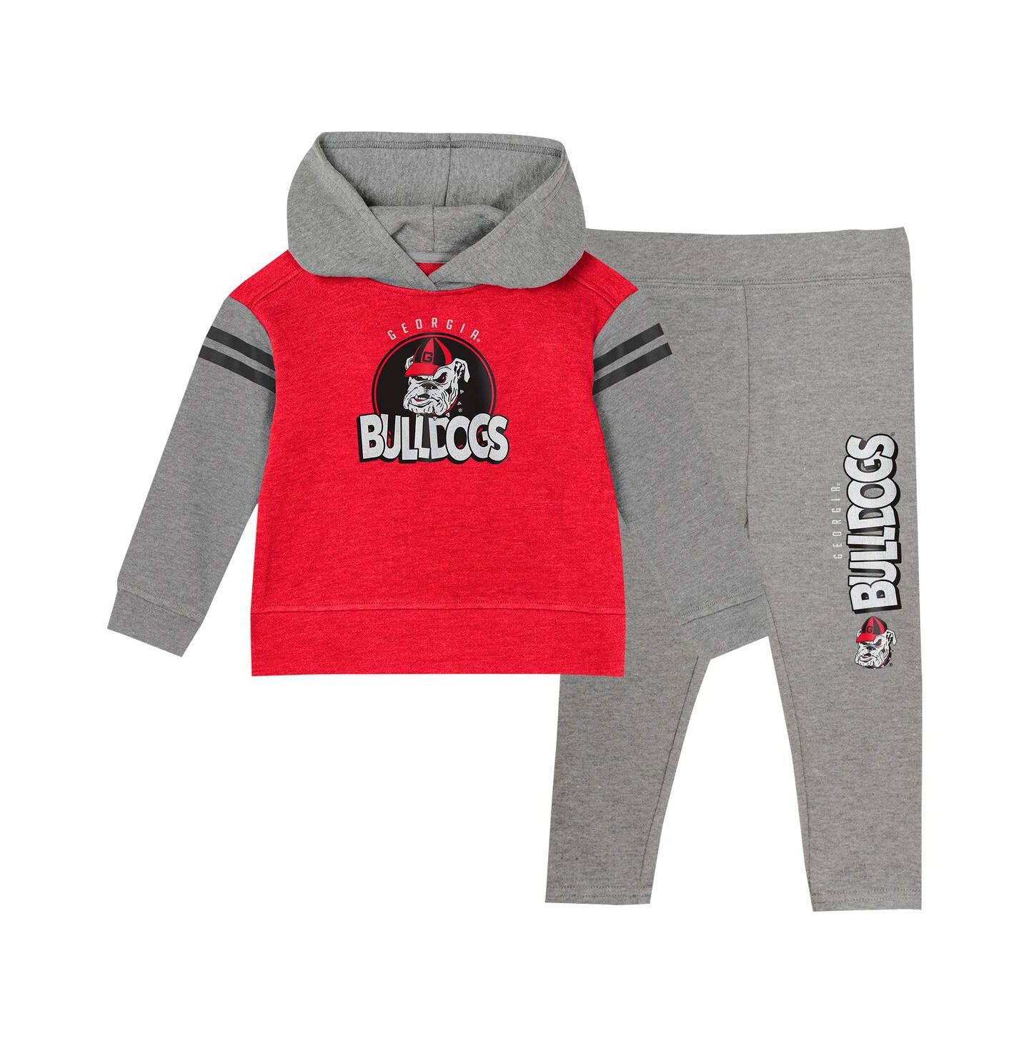 Детский комплект Outerstuff Baby Boys and Girls Red Georgia Bulldogs Clubhouse Pullover Hoodie and Legging Set — фото 1