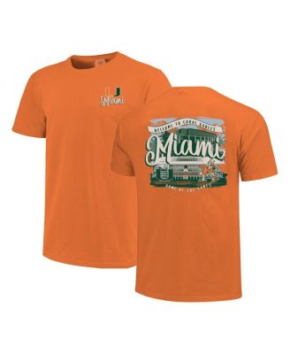 Women's Orange Miami Hurricanes Comfort Colors Campus Scene Drawing Script T-Shirt