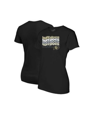 Image One - Women's Black Colorado Buffaloes Repeat Slogan Boyfriend T-Shirt