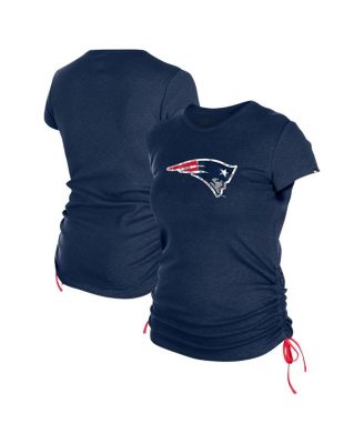 New Era - Women's Navy New England Patriots Ruched Side T-Shirt