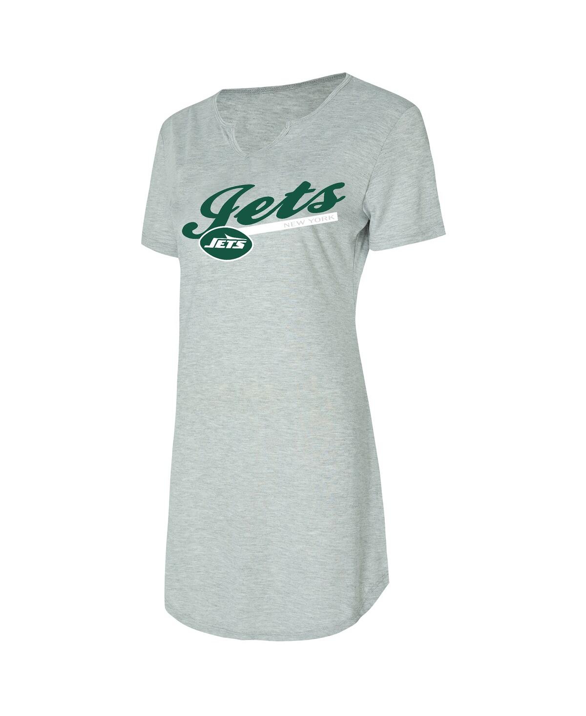 Concepts Sport Gray New York Jets Petition Knit Nightshirt In Gray