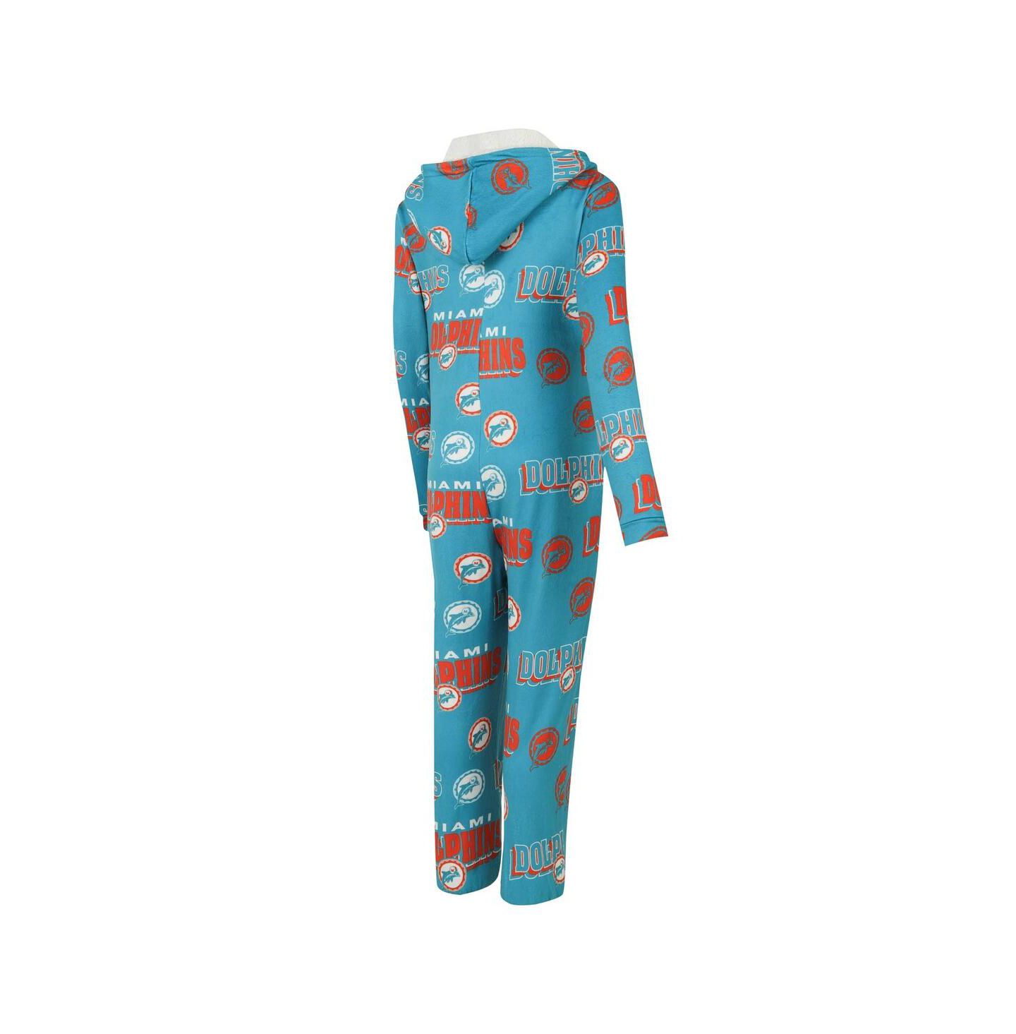Женское платье Concepts Sport Aqua Miami Dolphins Roadway Allover Print Microfleece Full-Zip Union — фото 2