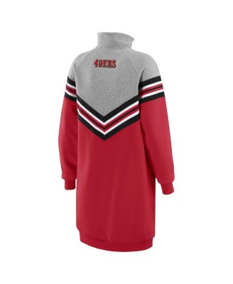 Women's Scarlet/Heather Gray San Francisco 49ers Chevron Stripe Dress