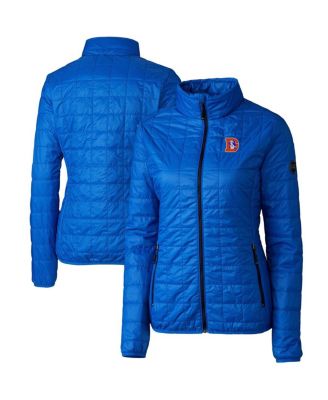 Cutter & Buck - Women's Royal Denver Broncos Throwback Logo Rainier PrimaLoft Eco Full-Zip Puffer Jacket