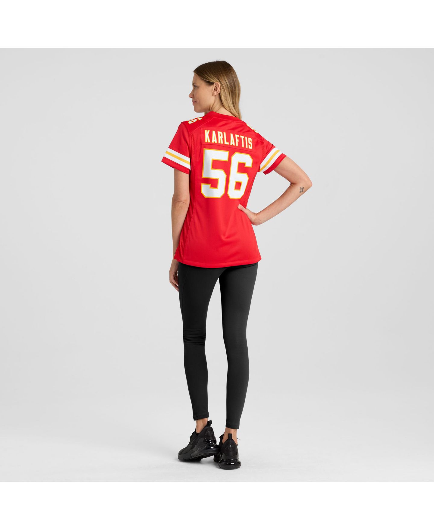 Женский топ Nike George Karlaftis Red Kansas City Chiefs Game Player Jersey — фото 2
