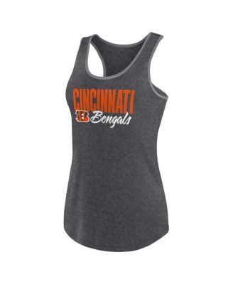 Women's Heather Black Cincinnati Bengals Plus Size Fuel Tank Top
