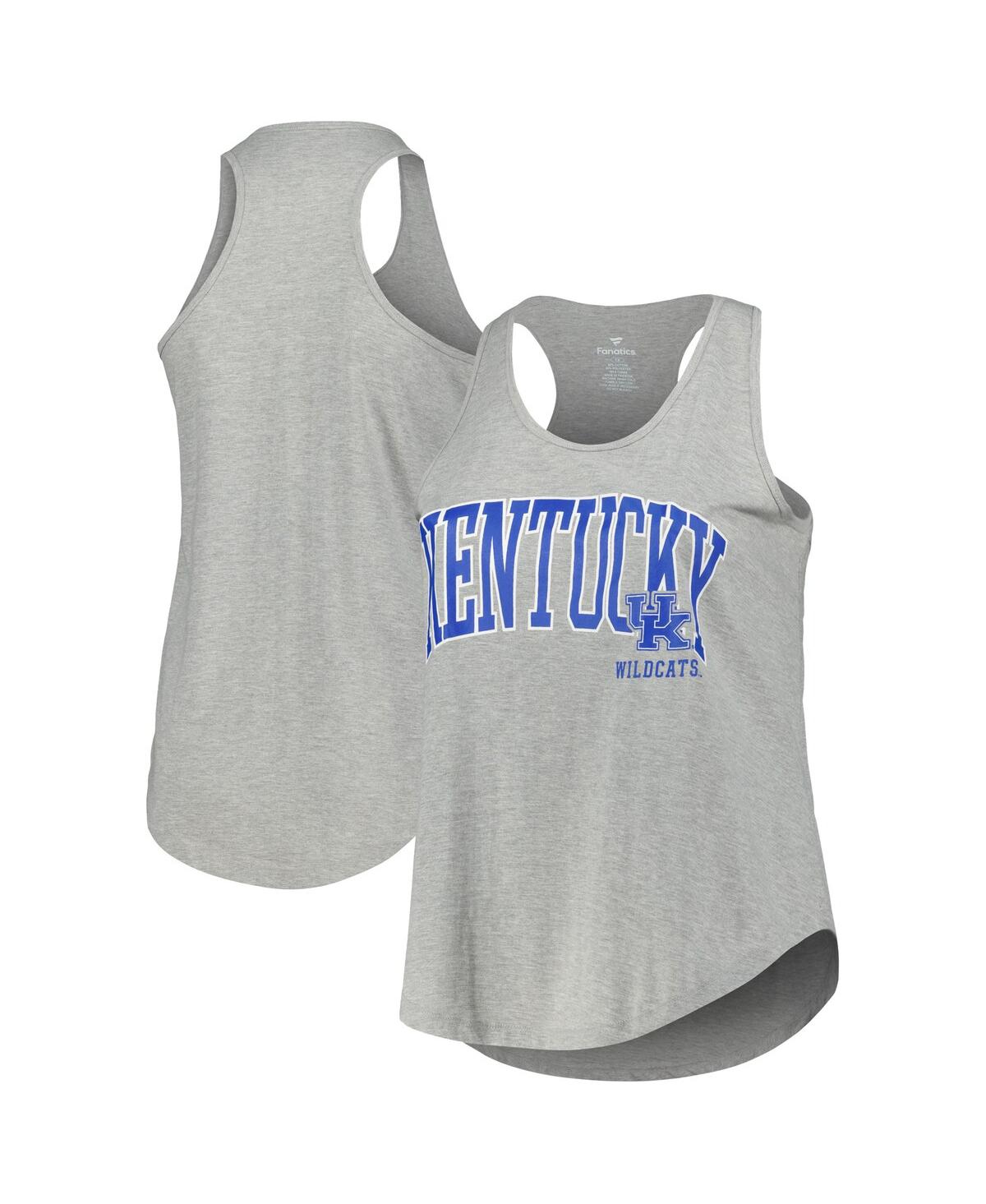 Profile Women's Heather Gray Kentucky Wildcats Arch Logo Racerback Scoop Neck Tank Top