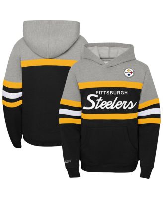 Mitchell & Ness - Big Boys and Girls Black Pittsburgh Steelers Throwback Head Coach Pullover Hoodie