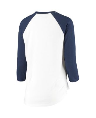 Women's Navy/White Las Vegas Aviators Three-Quarter Sleeve Baseball T-Shirt