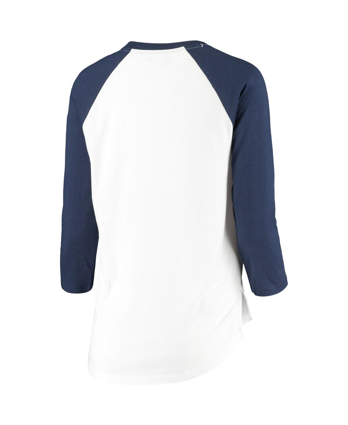 Under Armour Women's  Navy, White Las Vegas Aviators Three-quarter Sleeve Baseball T-shirt In White