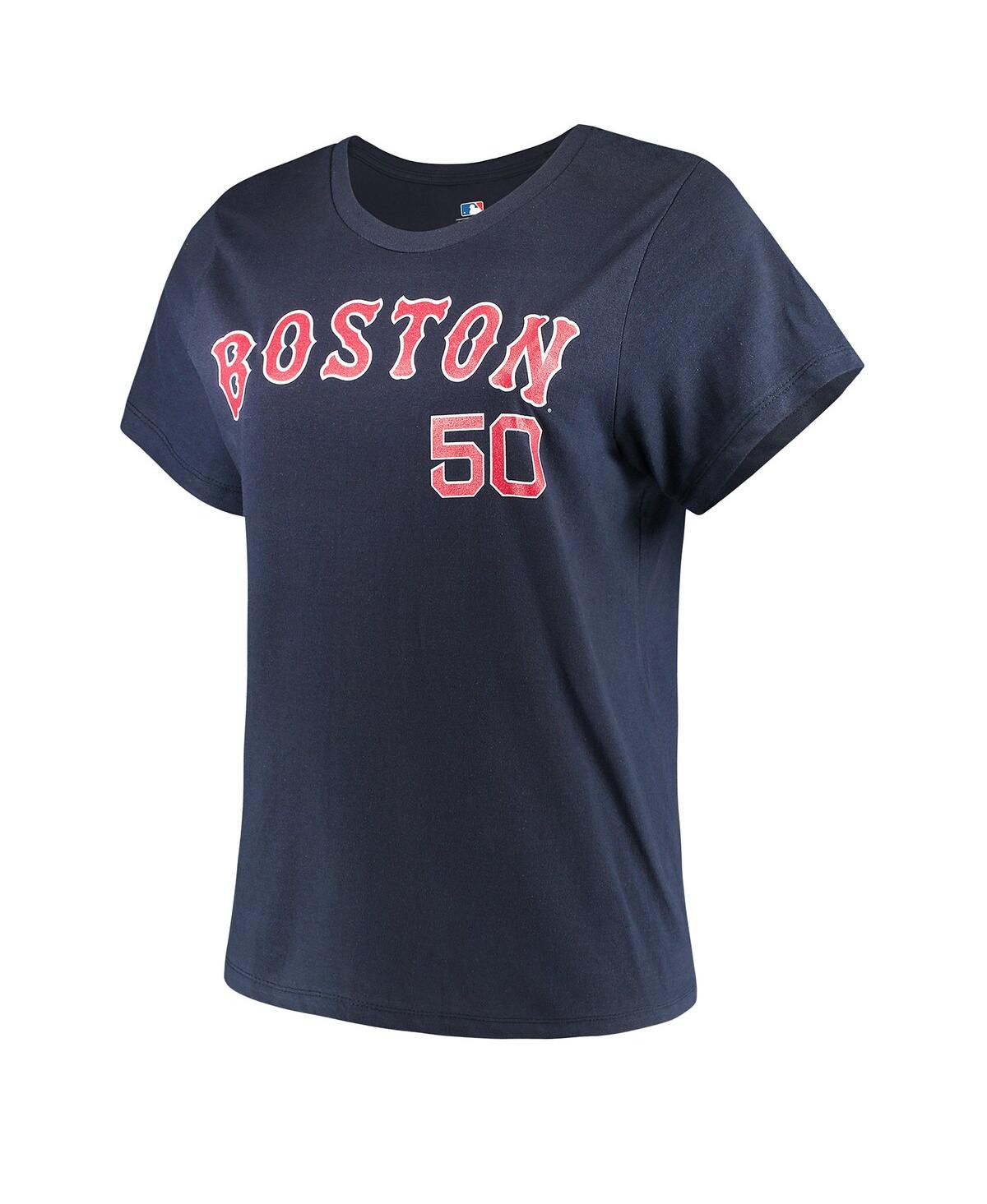 Majestic Women's Mookie Betts Navy Boston Red Sox Team Name Number T-shirt In Blue