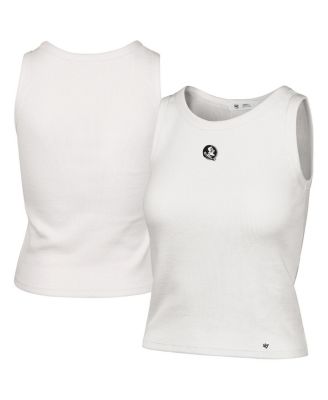 '47 Brand - Women's Cream Florida State Seminoles Micro Logo Ribbed Cropped Tank Top