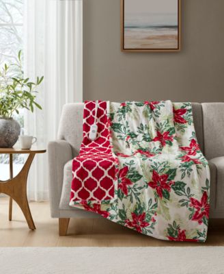 Heated Novelty Reversible Printed Electric Plush Throw, 50" x 60"