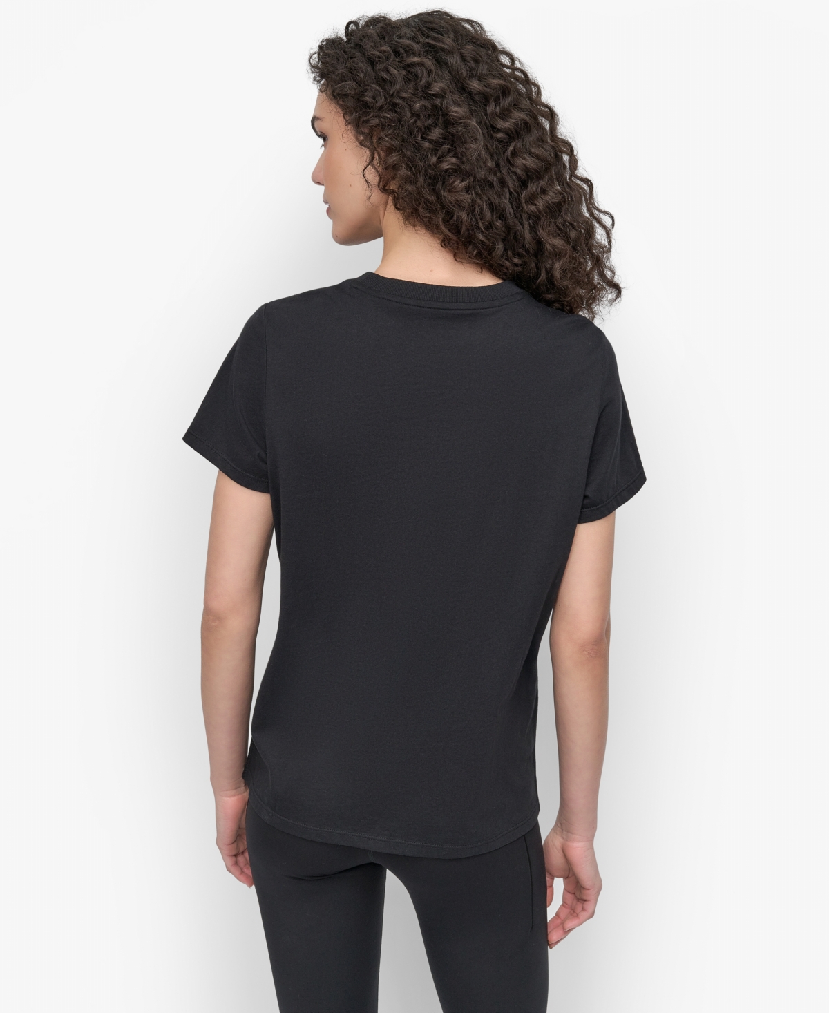Dkny Women's Stacked Animal Print Crew Neck T-shirt In Black