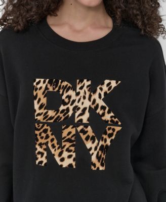 Women's Stacked Flock Logo Crew Neck Top