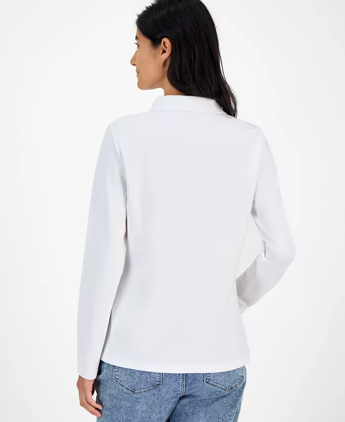 Women's Long Sleeve Polo Shirt - thumbnail 4