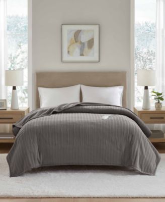 Heated Textured Fleece Blanket, Twin