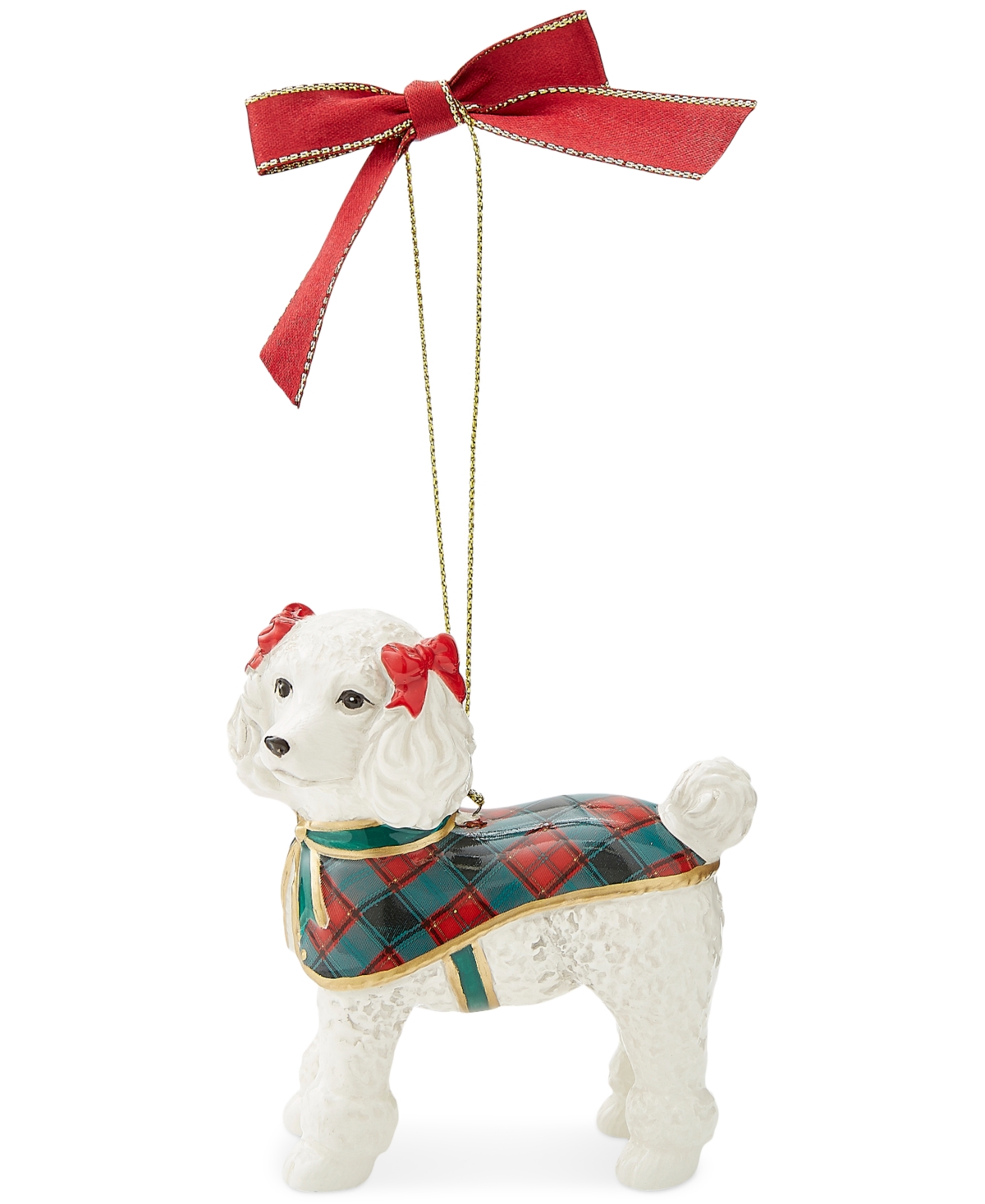 Spode Christmas Tree French Poodle Ornament In Multi