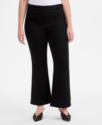 Plus Size High-Rise Pull-On Flared Jeans, Macy's Exclusive