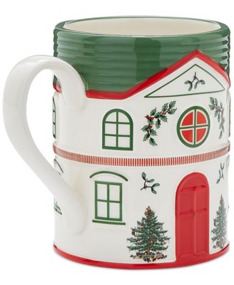 Christmas Tree Village Mug, Green