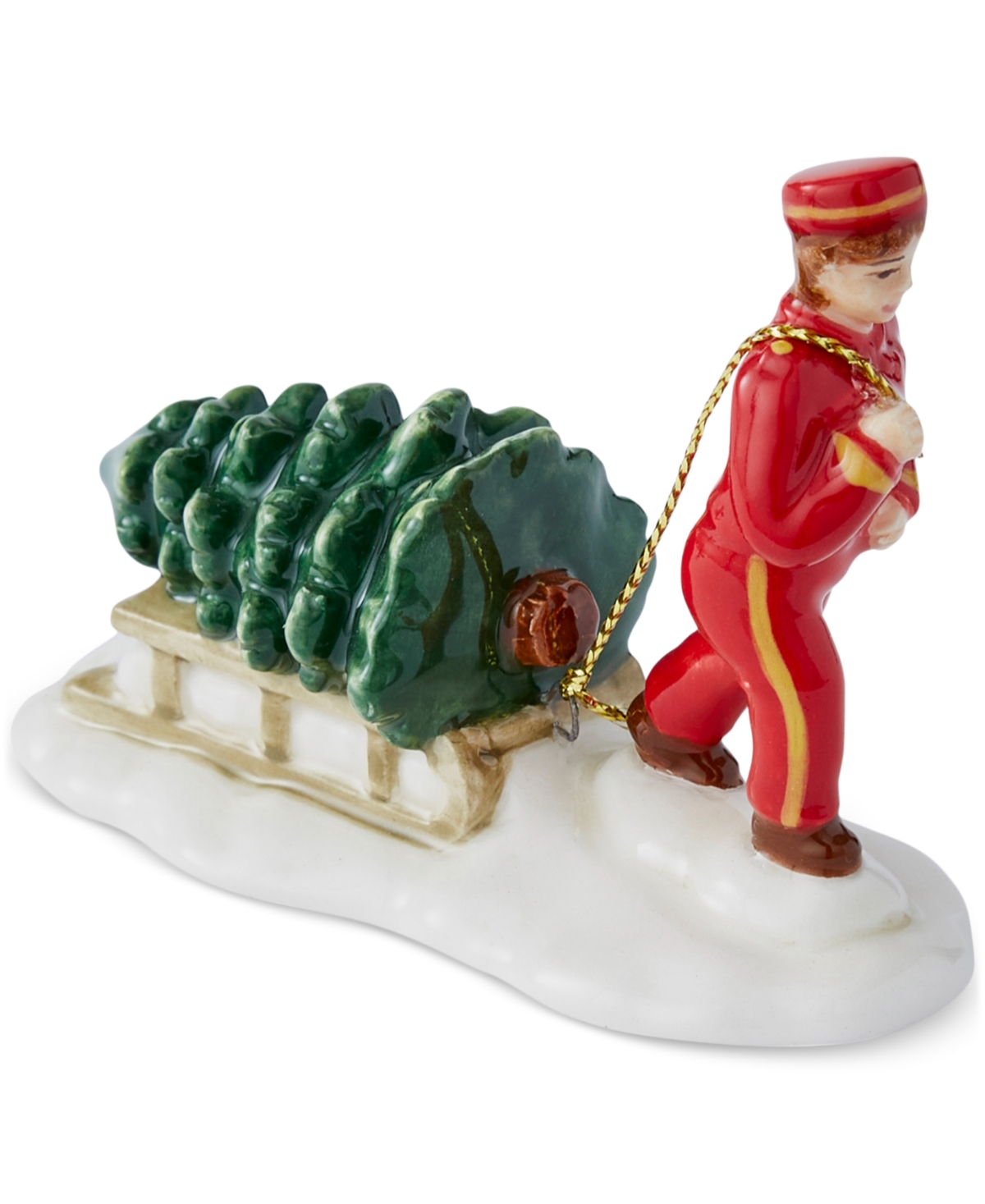 Spode Christmas Tree Figural Village Bell Hop Figurine In Multi