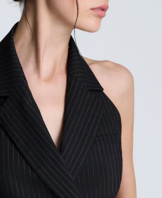Women's Pinstripe Peak Lapel Blazer