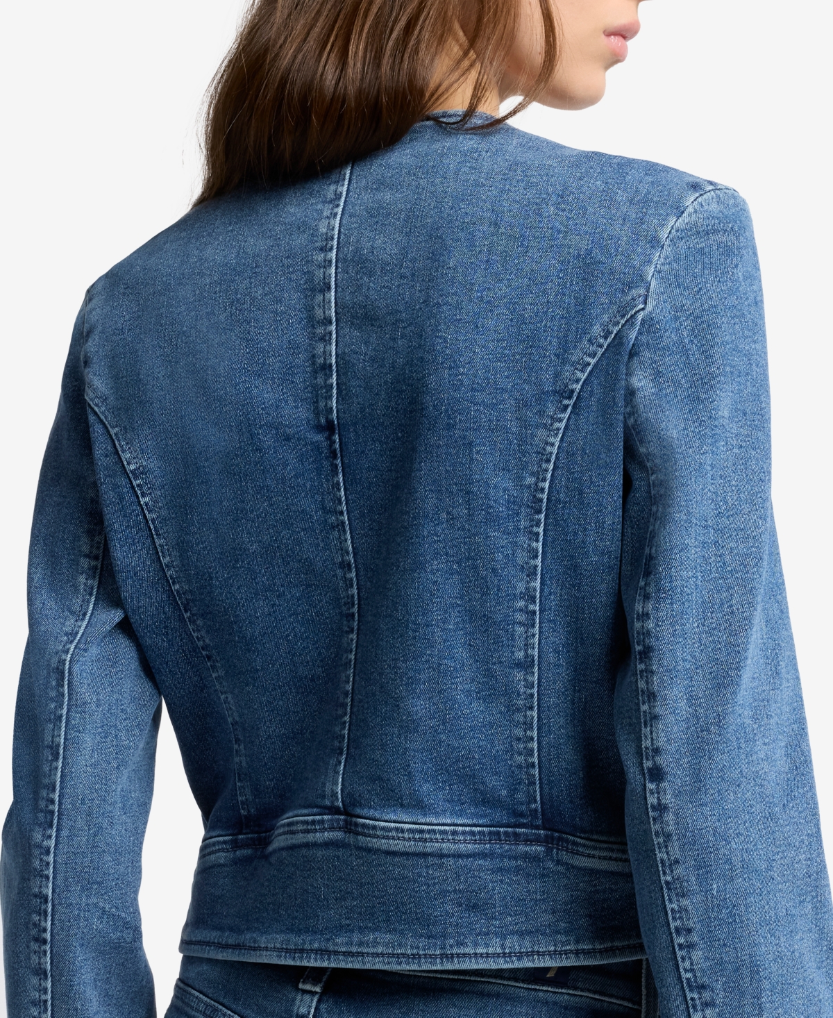 7 For All Mankind Juniors Collarless Jacket In Blue