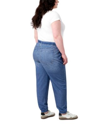 Plus Size Denim-look Sweatpant Jogger