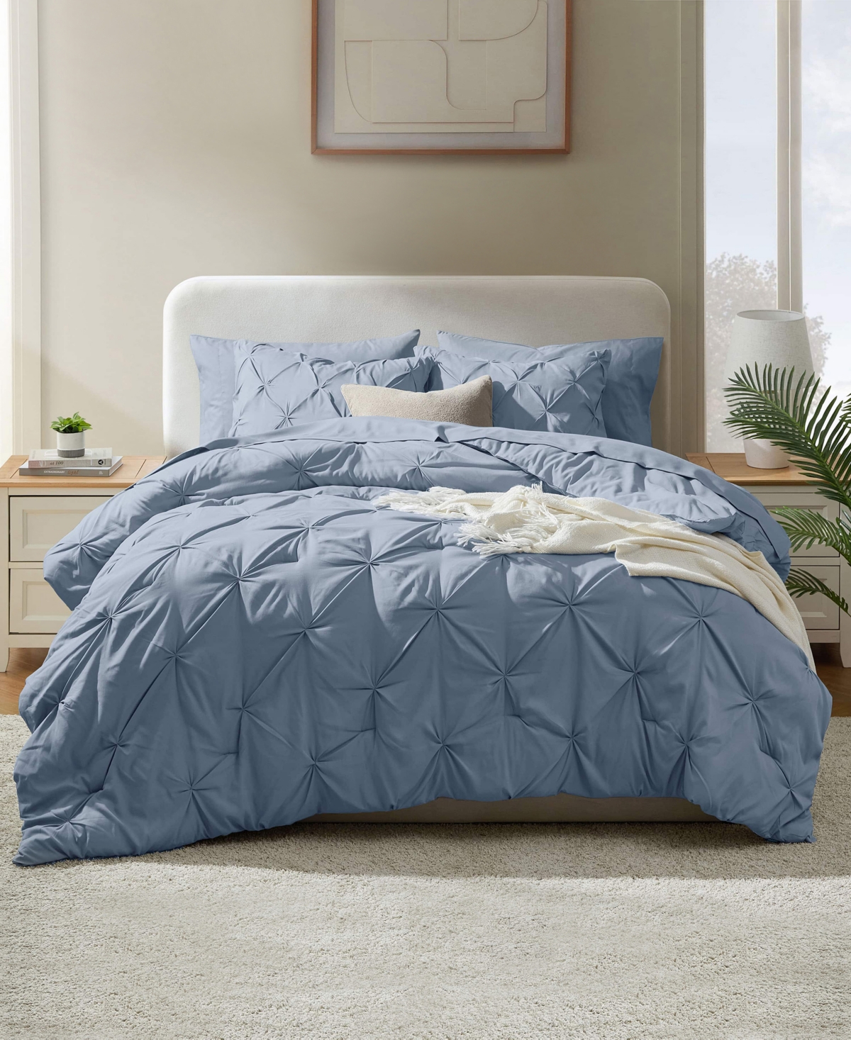 Nestl Luxury Soft Pinch Pleat 7-pc. Comforter Set, California King In Blue